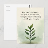 Een enkele stam van bladeren briefkaart (Voorkant / Achterkant)