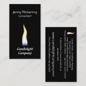 Een enkele vlam op een zwarte achtergrond visitekaartje (Voorkant / Achterkant)