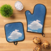 Een enkele wolk ovenwant & pannenlap set (Top down)