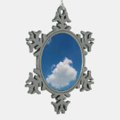 Een enkele wolk tin sneeuwvlok ornament (Links)