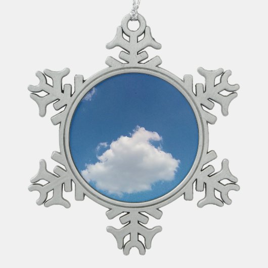 Een enkele wolk tin sneeuwvlok ornament (Voorkant)
