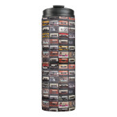 Een enorm collectie audiocassettes. Retro musical Thermosbeker (Voorkant)