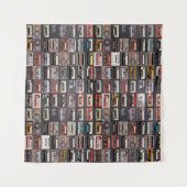 Een enorm collectie audiocassettes. Retro musical Wandkleed (Voorkant (horizontaal))