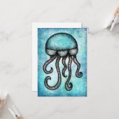 Een enorm kwallen-Wenskaart Kaart (Voorkant / Achterkant in situ)