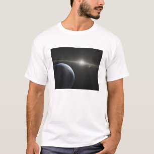 Een enorme asteroïdgordel in een baan rond een st t-shirt