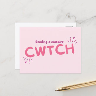 Een enorme cwtch (knuffel) ansichtkaart sturen briefkaart
