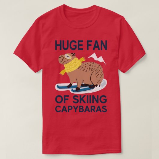 Een enorme fan van Skiing Capybaras grappig capyba T-shirt (Design voorkant)