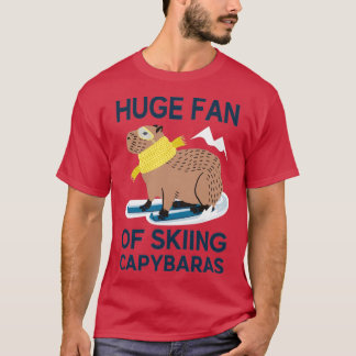 Een enorme fan van Skiing Capybaras grappig capyba T-shirt