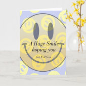 Een enorme glimlach wordt snel goed op maat grote  kaart (Gele Bloem)