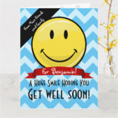 Een enorme glimlach wordt snel goed op maat grote  kaart (Gele Bloem)