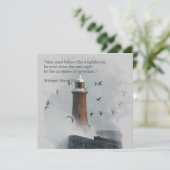 Een enorme golf die een vuurtoren raakt feestdagenkaart (Staand voorkant)