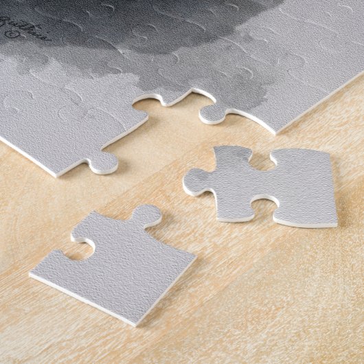 Een enorme golf raakt een vuurtoren in Schotland Legpuzzel (Zijkant)