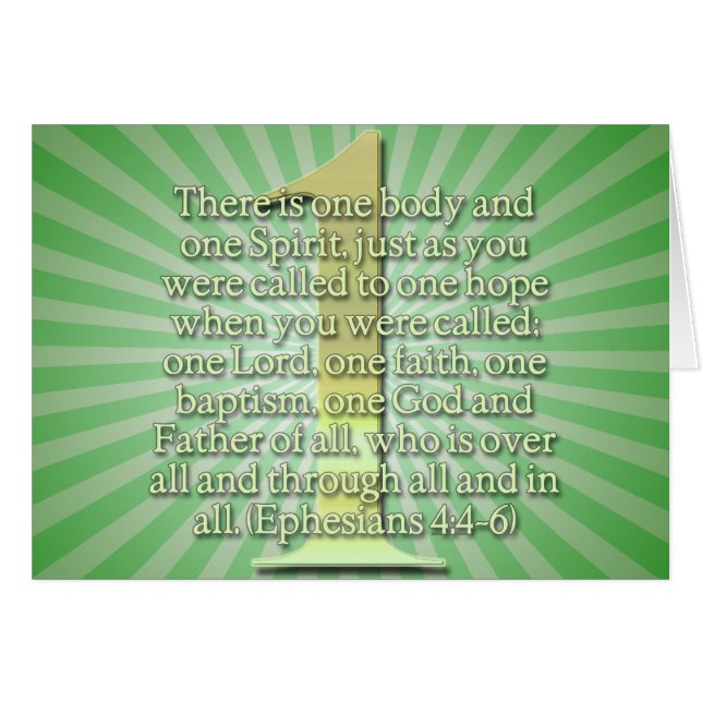 ÉÉN Ephesiaans 4:4-6 BIBLE SCHRIPTURE (Voorkant Horizontaal)