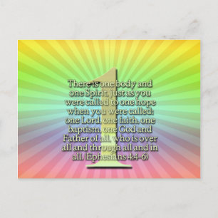 ÉÉN Ephesiaans 4:4-6 BIBLE SCHRIPTURE Briefkaart