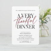 Een Erg Dankbaar Diner | Thanksgiving Uitnodiging (Staand voorkant)