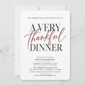 Een Erg Dankbaar Diner | Thanksgiving Uitnodiging (Voorkant)