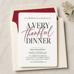 Een Erg Dankbaar Diner Thanksgiving Uitnodiging