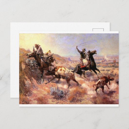 Een ernstig probleem door Charles M. Russell Briefkaart (Voorkant / Achterkant)