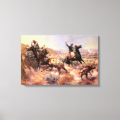 Een ernstig probleem door Charles M. Russell Canvas Afdruk (Voorkant)