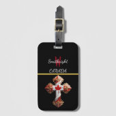 Een esdoornblad kruis van eenheid bagagelabel (Voorkant (verticaal))