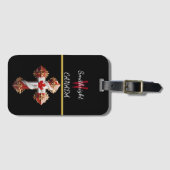 Een esdoornblad kruis van eenheid bagagelabel (Voorkant (horizontaal))