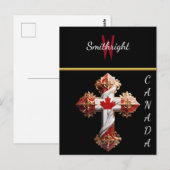 Een esdoornblad kruis van eenheid briefkaart (Voorkant / Achterkant)