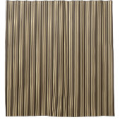 Een espresso donkerbruin met crème streep douchegordijn (Voorkant)