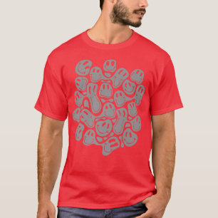een esthetisch roosterpatroon smelt zwarte vloeiba t-shirt