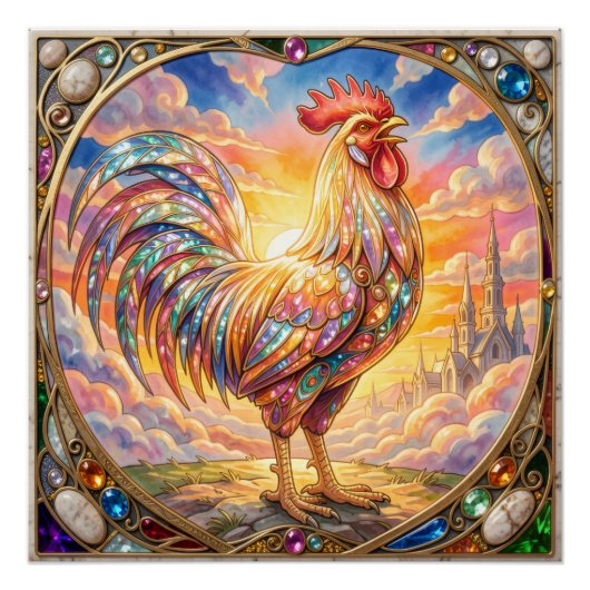 Een etherische haan perfect poster (Voorkant)