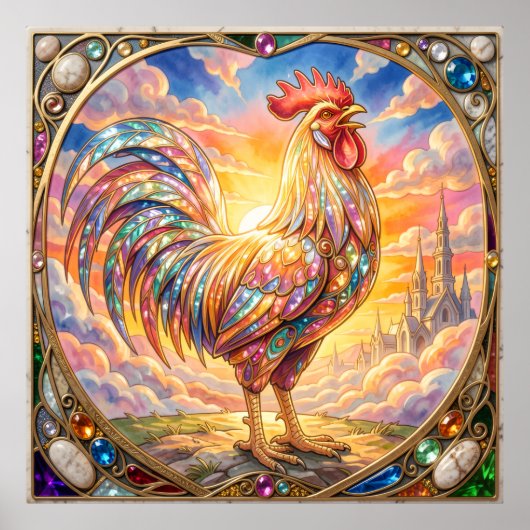 Een etherische haan poster (Voorkant)