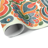 een etnische vormgeving van de handtekenmarkerbloe cadeaupapier (Rol Hoek)