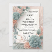 Een Eucalyptus Lace Tule Pastel Stoffig Blauw Brui Kaart (Voorkant)