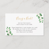 Een eucalyptusboek baby shower informatiekaartje (Voorkant)