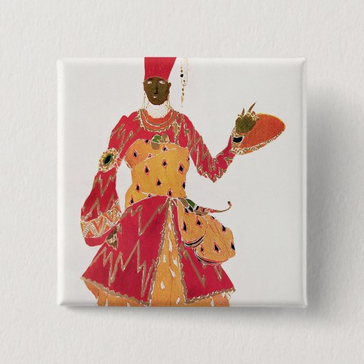 Een Eunuch uit het ballet "Scheherazade" Vierkante Button 5,1 Cm (Voorkant)