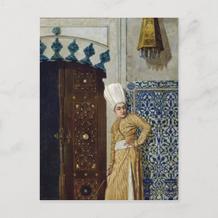 Een eunuch vóór de deur van de harem briefkaart