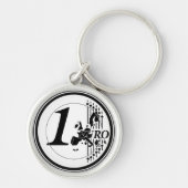 Een euromunt handgemaakt sleutelhanger (Voorkant)
