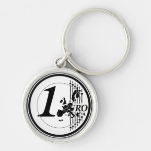 Een euromunt handgemaakt sleutelhanger