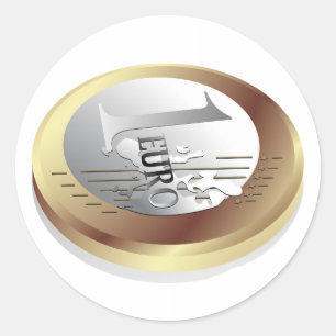 Eén euromunt Stickers