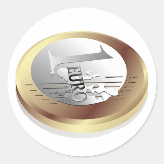 Eén euromunt Stickers (Voorkant)