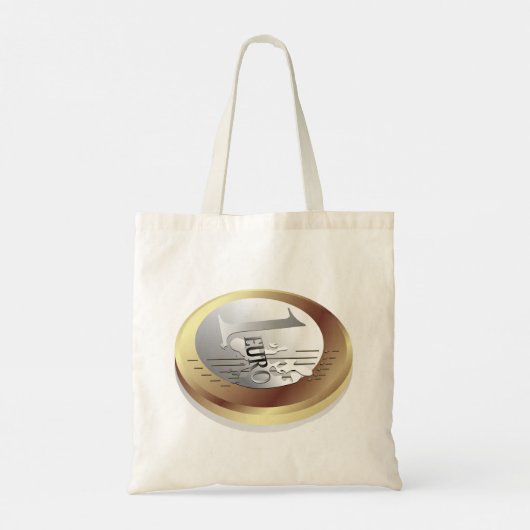 Eén euromuntsoort Canvas tas (Achterkant)