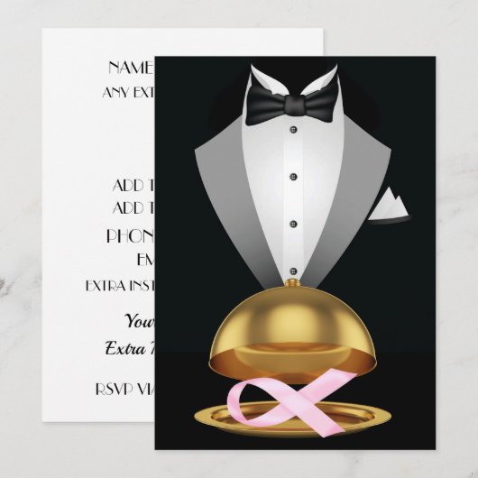 Een evenement van Elegant Pink Ribbon Cancer Aware Kaart (Voorkant / Achterkant)