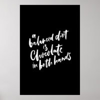 Een evenwichtig dieet is Chocolade in beide handen