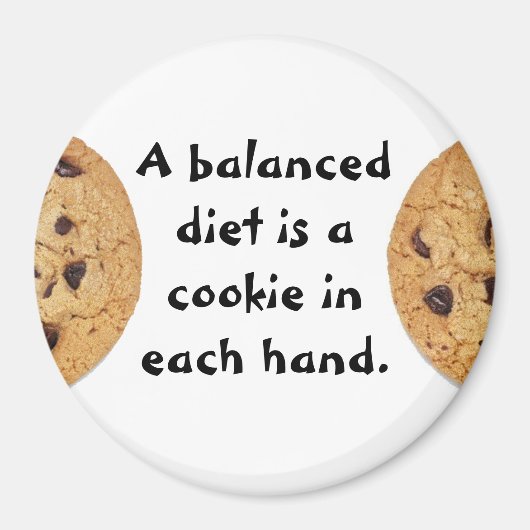 Een evenwichtig dieet is een koekje in elke hand magneet (Voorkant)