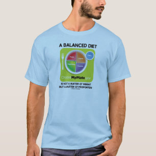 Een evenwichtig dieet is geen kwestie van gewicht t-shirt