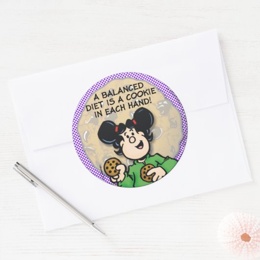 Een evenwichtig diet ronde sticker (Envelop)