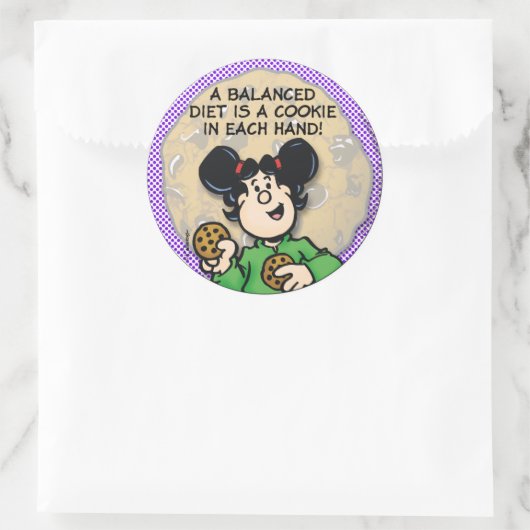 Een evenwichtig diet ronde sticker (Tas)