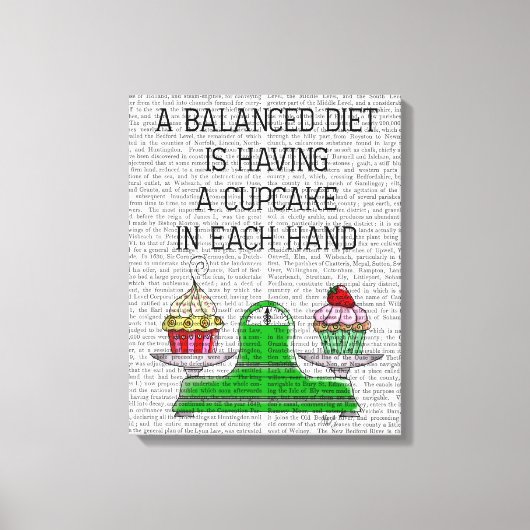 Een evenwichtige diet-illustratie canvas afdruk (Voorkant)