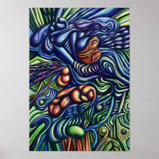 Een evolutie, digitaal abstract poster