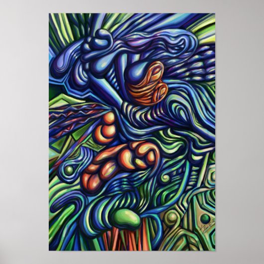 Een evolutie, digitaal abstract poster (Voorkant)