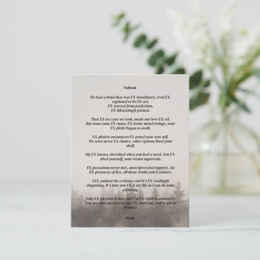 Een EX Story Breakup Kaart (Staand voorkant)